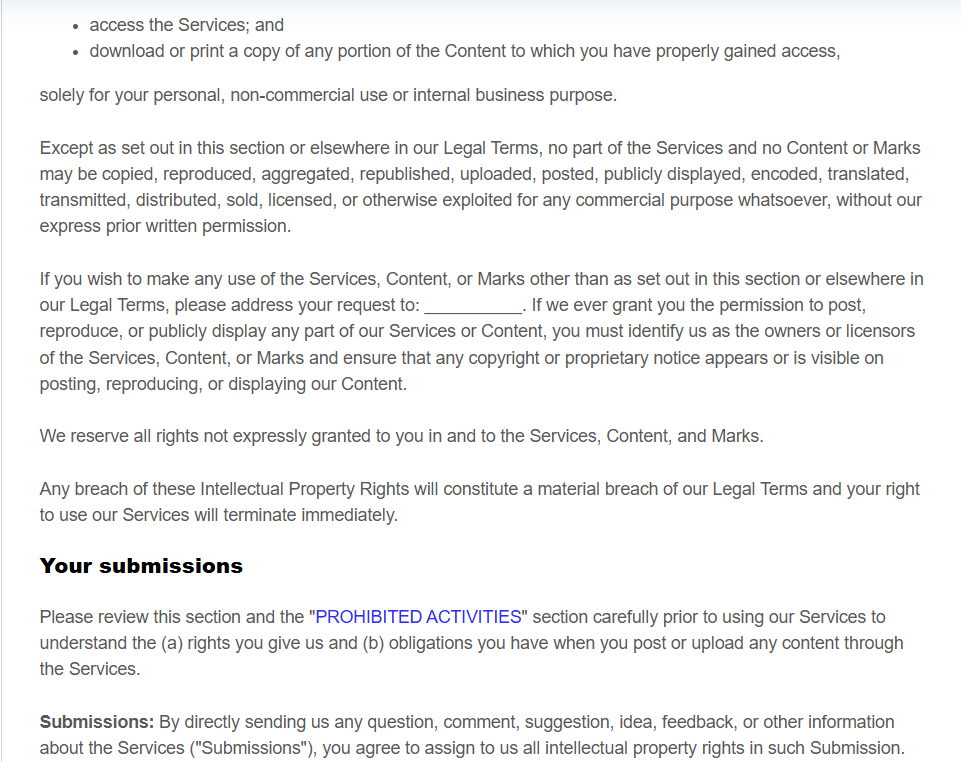 Terms and conditions page 4