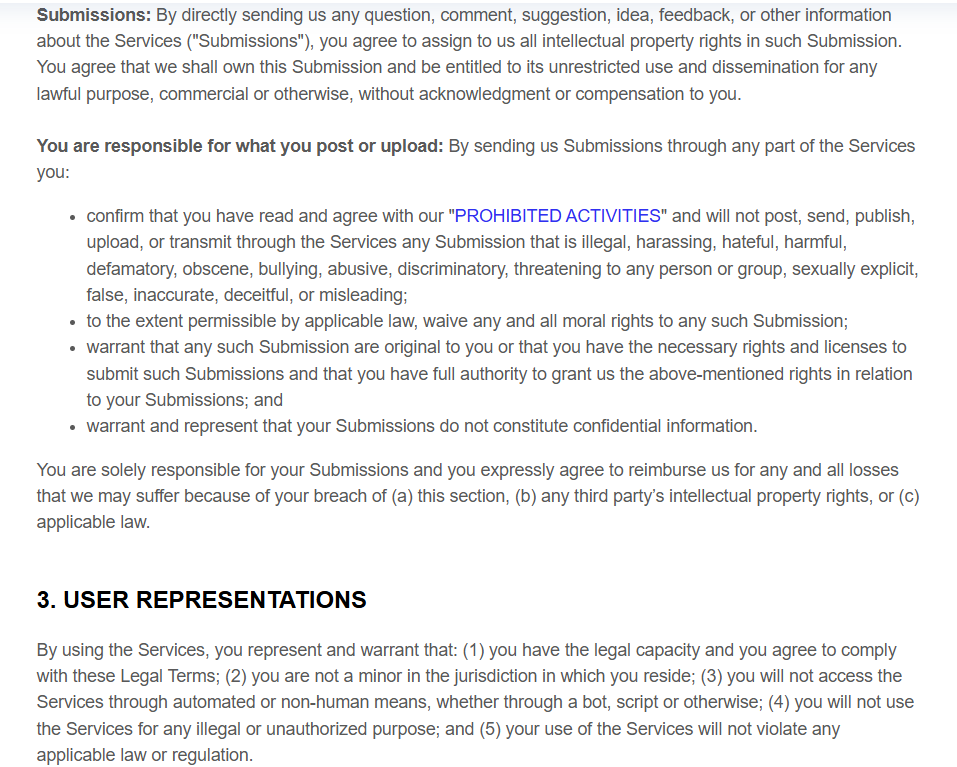 Terms and conditions page 5
